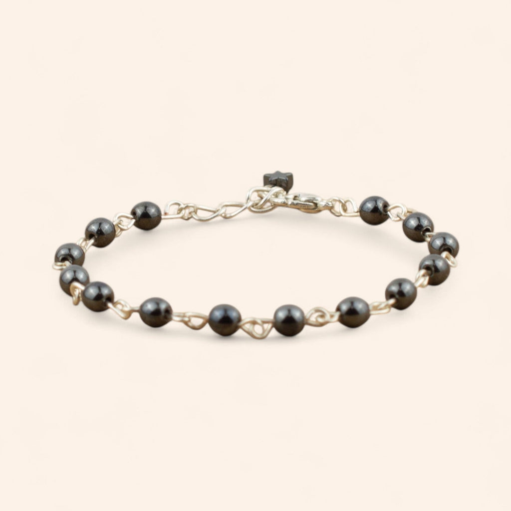 Bracelet en pierres naturelles hématite et plaqué argent  Bracelet Jethyka
