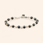 Bracelet en pierres naturelles hématite et plaqué argent  Bracelet Jethyka