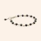 Bracelet en pierres naturelles hématite et plaqué argent  Bracelet Jethyka