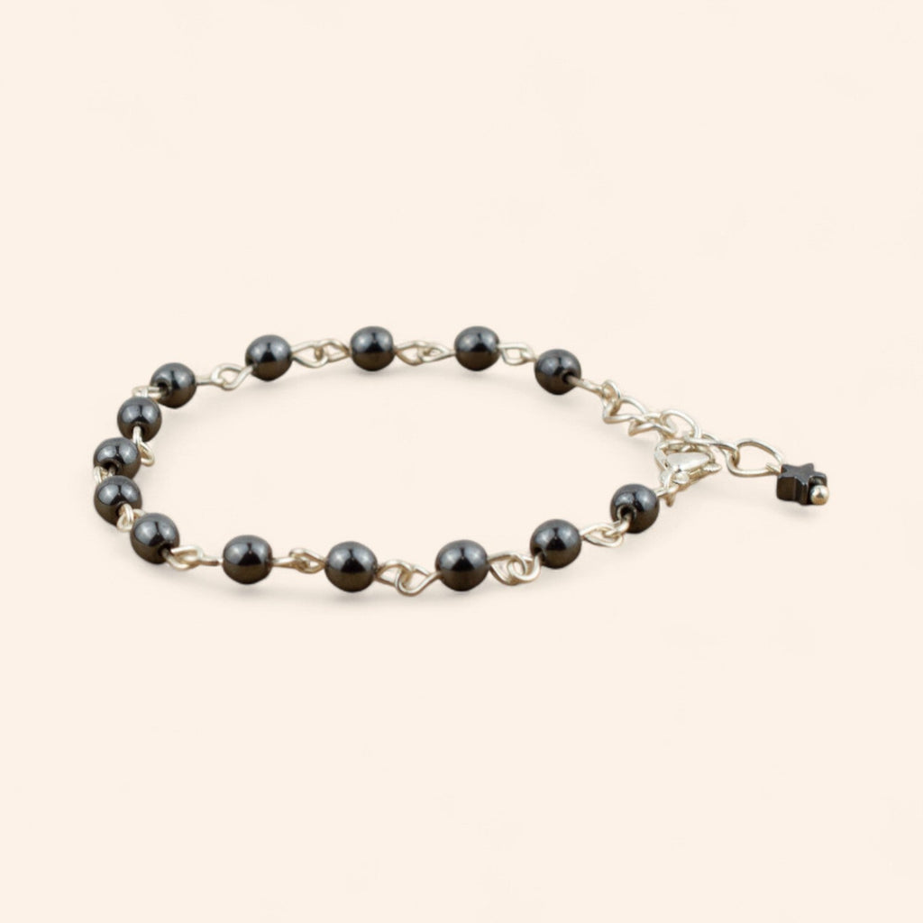 Bracelet en pierres naturelles hématite et plaqué argent  Bracelet Jethyka