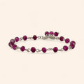 Bracelet Perles Cristal Rose Framboise et Plaqué Argent  Bracelet Jethyka