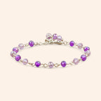 Bracelet en plaqué argent avec perles cristal violet et parme  Bracelet Jethyka