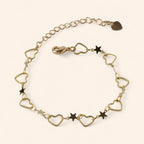 Bracelet Plaqué Or avec Cœurs et Étoiles  Bracelet Jethyka