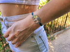 Bracelet macramé bleu et Eléphant argenté  Bracelet Jethyka