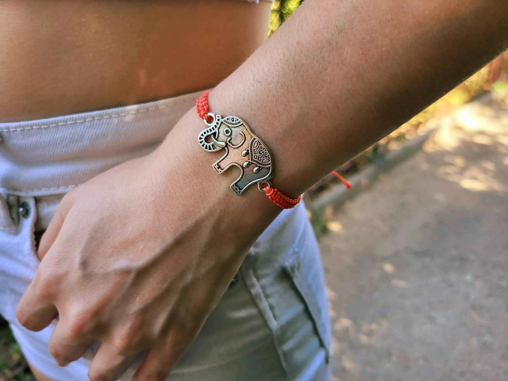 Bracelet Eléphant macramé Orange