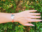 Bracelet Macramé Orange et Eléphant argenté  Bracelet Jethyka