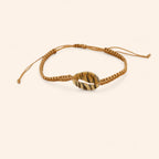 Bracelet macramé camel avec coquillage cauri tigré  Bracelet Jethyka