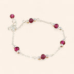 Bracelet perles cristal Rose framboise  Bracelet Jethyka