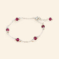 Bracelet perles cristal Rose framboise