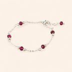 Bracelet perles cristal Rose framboise  Bracelet Jethyka