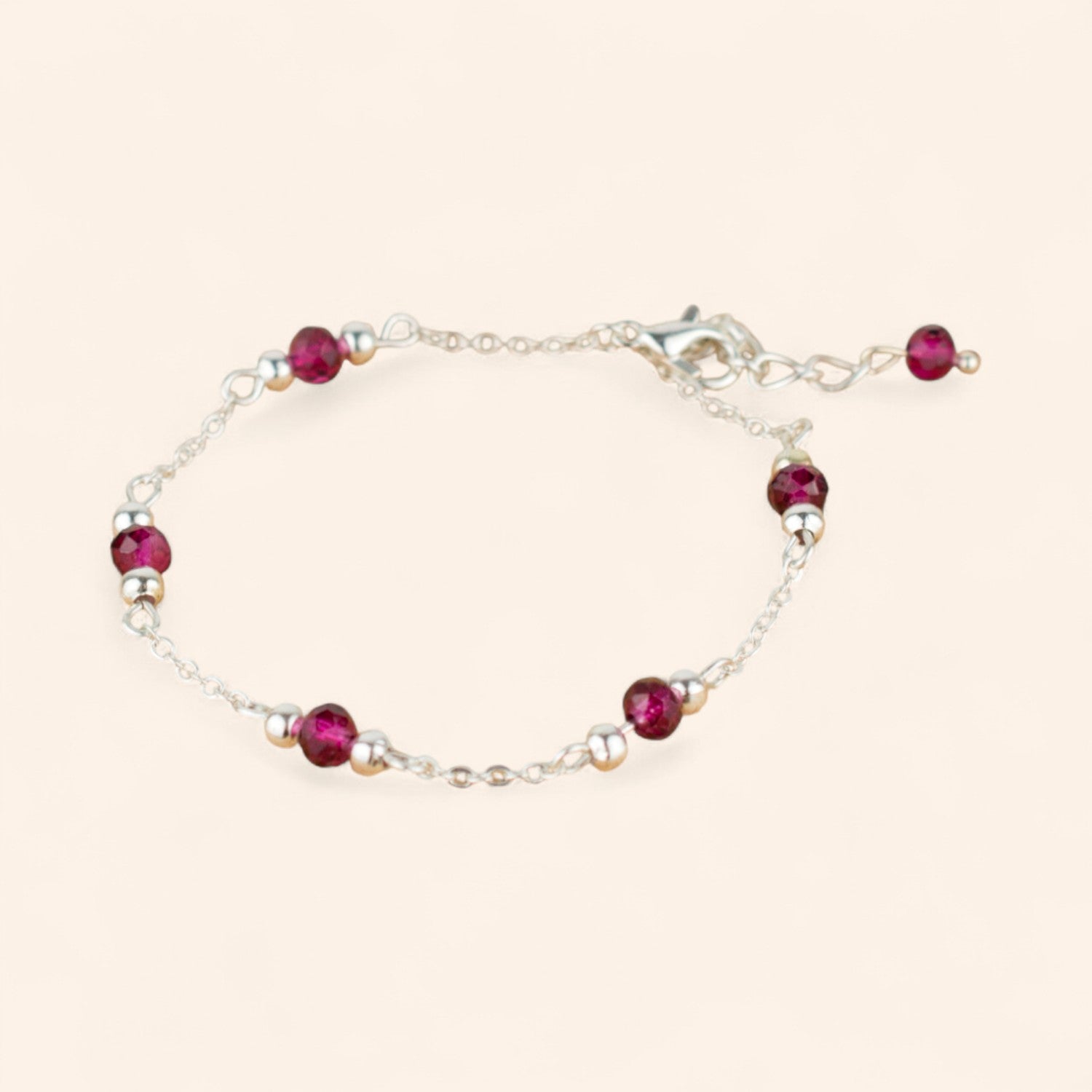 Bracelet perles cristal Rose framboise  Bracelet Jethyka