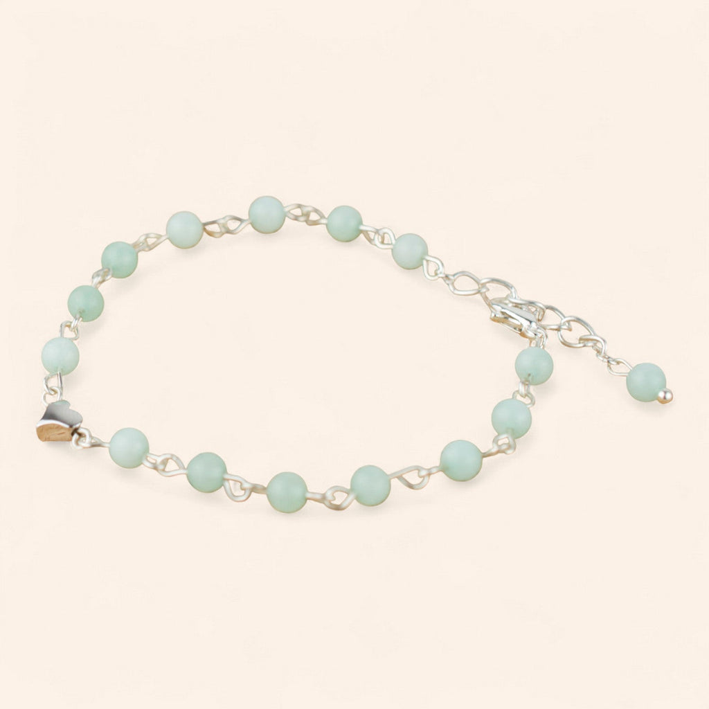 Bracelet Cœur en pierres naturelles Amazonite  Bracelet Jethyka