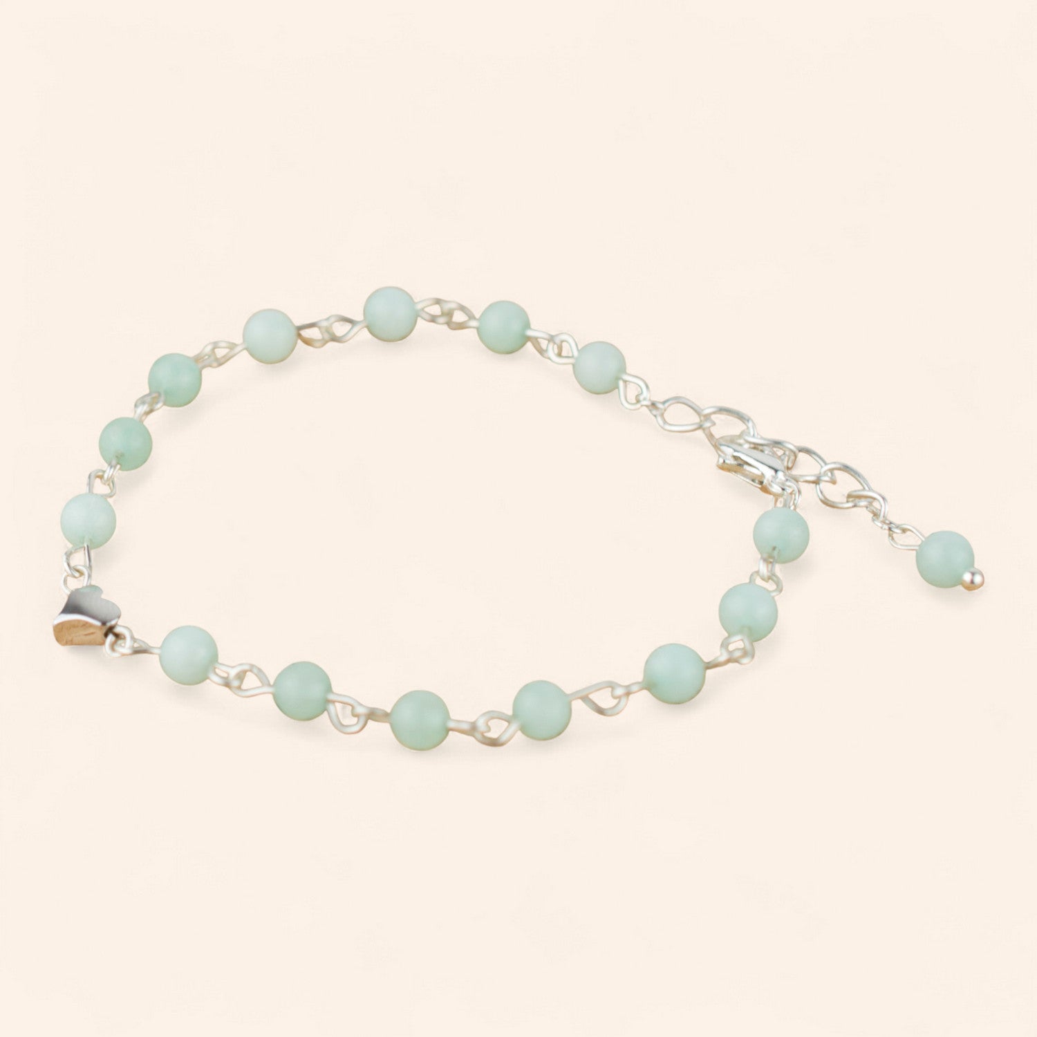Bracelet Cœur en pierres naturelles Amazonite  Bracelet Jethyka