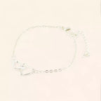 Bracelet femme chaîne argentée et pendentif 2 cœurs  Bracelet Jethyka