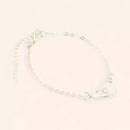 Bracelet femme chaîne argentée et pendentif 2 cœurs  Bracelet Jethyka