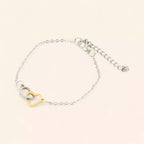 Bracelet chaîne en acier inoxydable – Double cœur bicolore doré et noir  Bracelet Jethyka