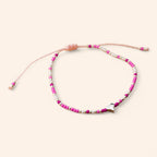 Bracelet coeur et perles rocailles roses  Bracelet Jethyka