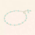 Bracelet Perles Cristal Bleu Ciel et Plaqué Argent  Bracelet Jethyka