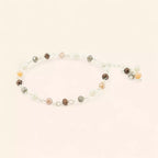 Bracelet Perles Cristal Beiges, Grises et Marrons avec Plaqué Argent  Bracelet Jethyka