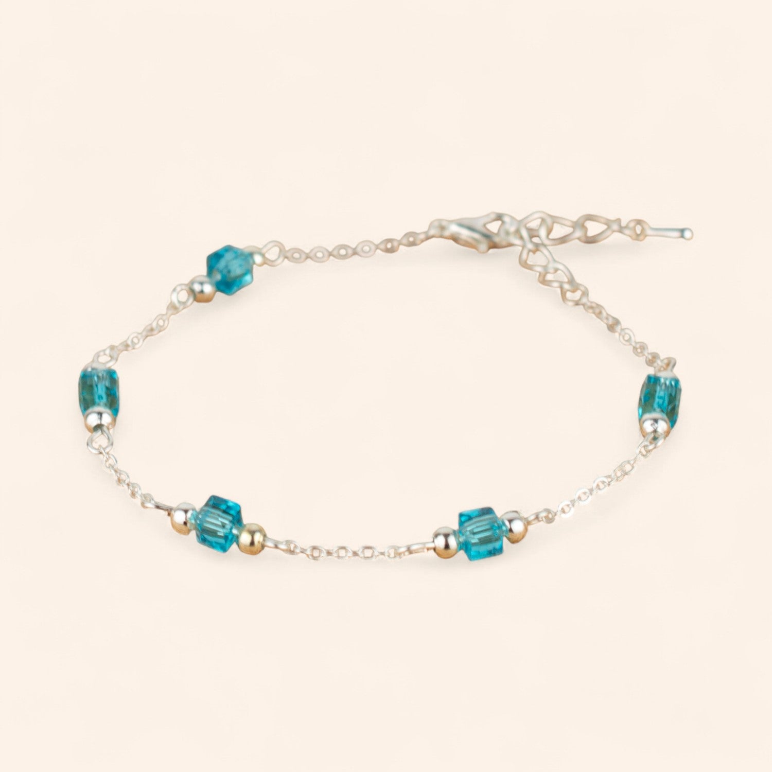 Bracelet perles cristal cubes Bleu ciel  Bracelet Jethyka
