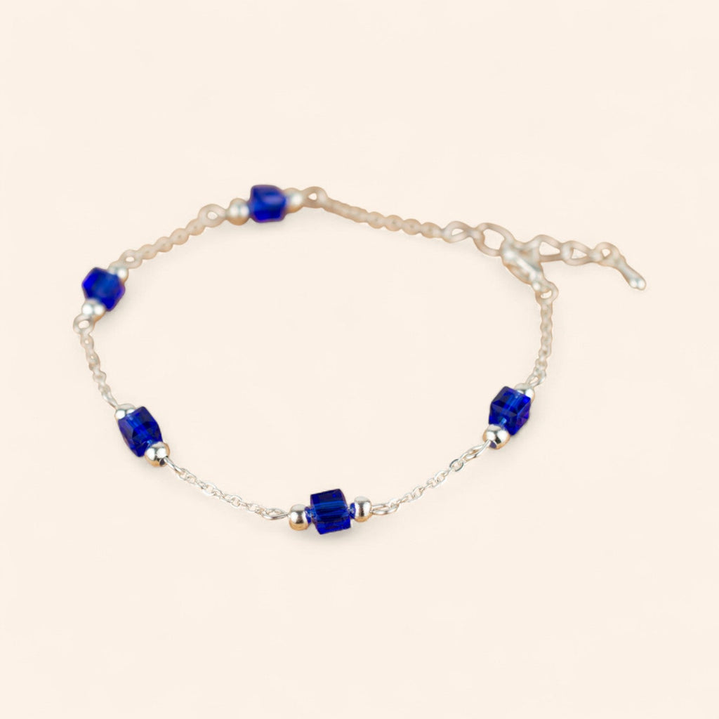 Bracelet perles cristal cubes Bleu marine  Bracelet Jethyka