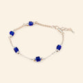 Bracelet perles cristal cubes Bleu marine
