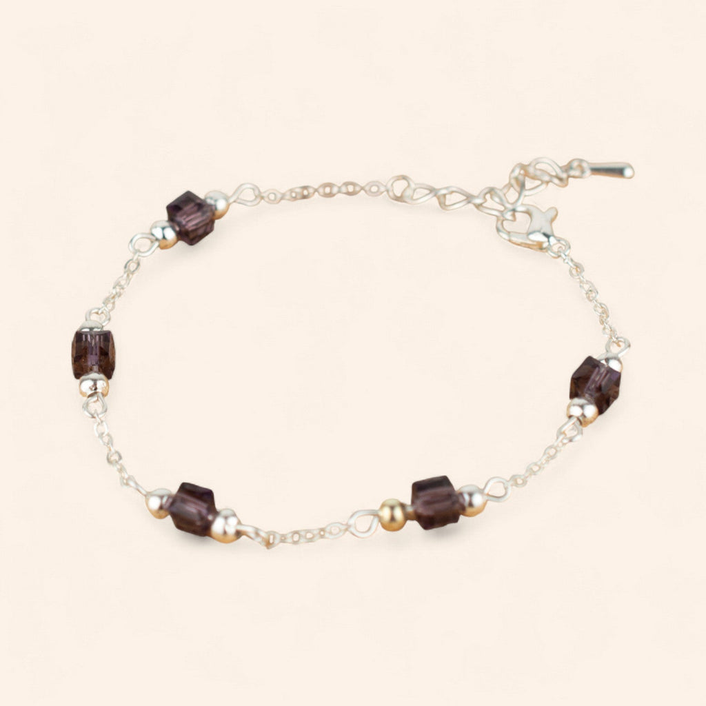 Bracelet perles cristal cubes Marron  Bracelet Jethyka