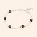 Bracelet perles cristal cubes Marron  Bracelet Jethyka