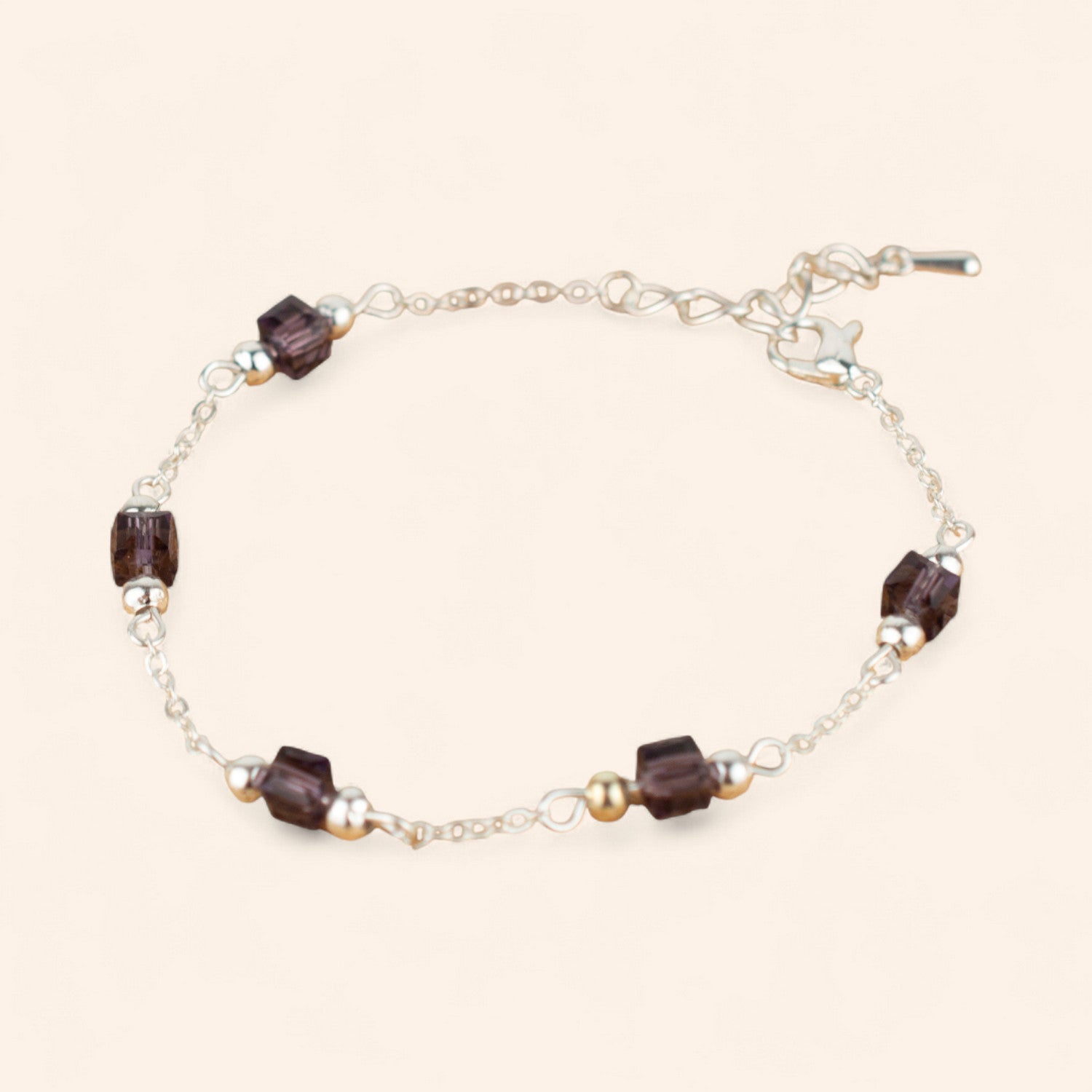 Bracelet perles cristal cubes Marron  Bracelet Jethyka