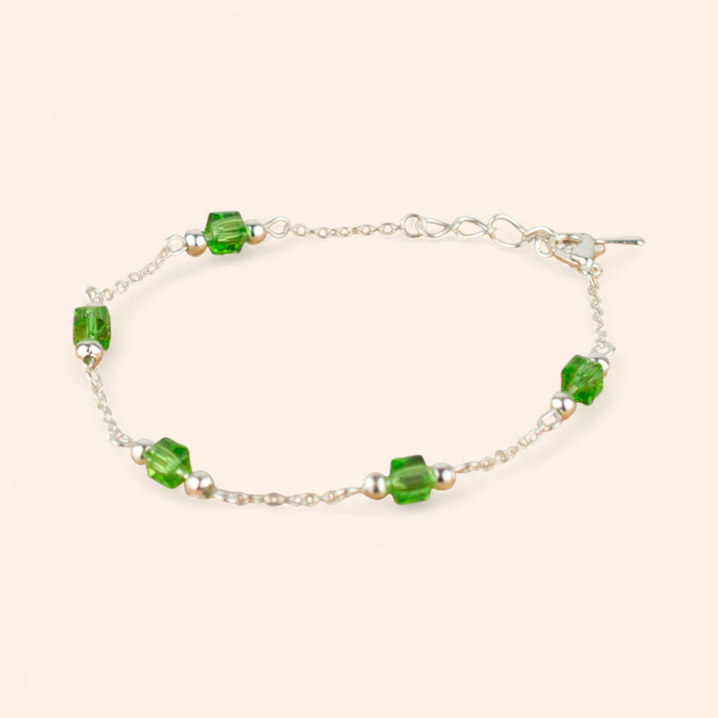 Bracelet perles cristal cubes Vert clair  Bracelet Jethyka