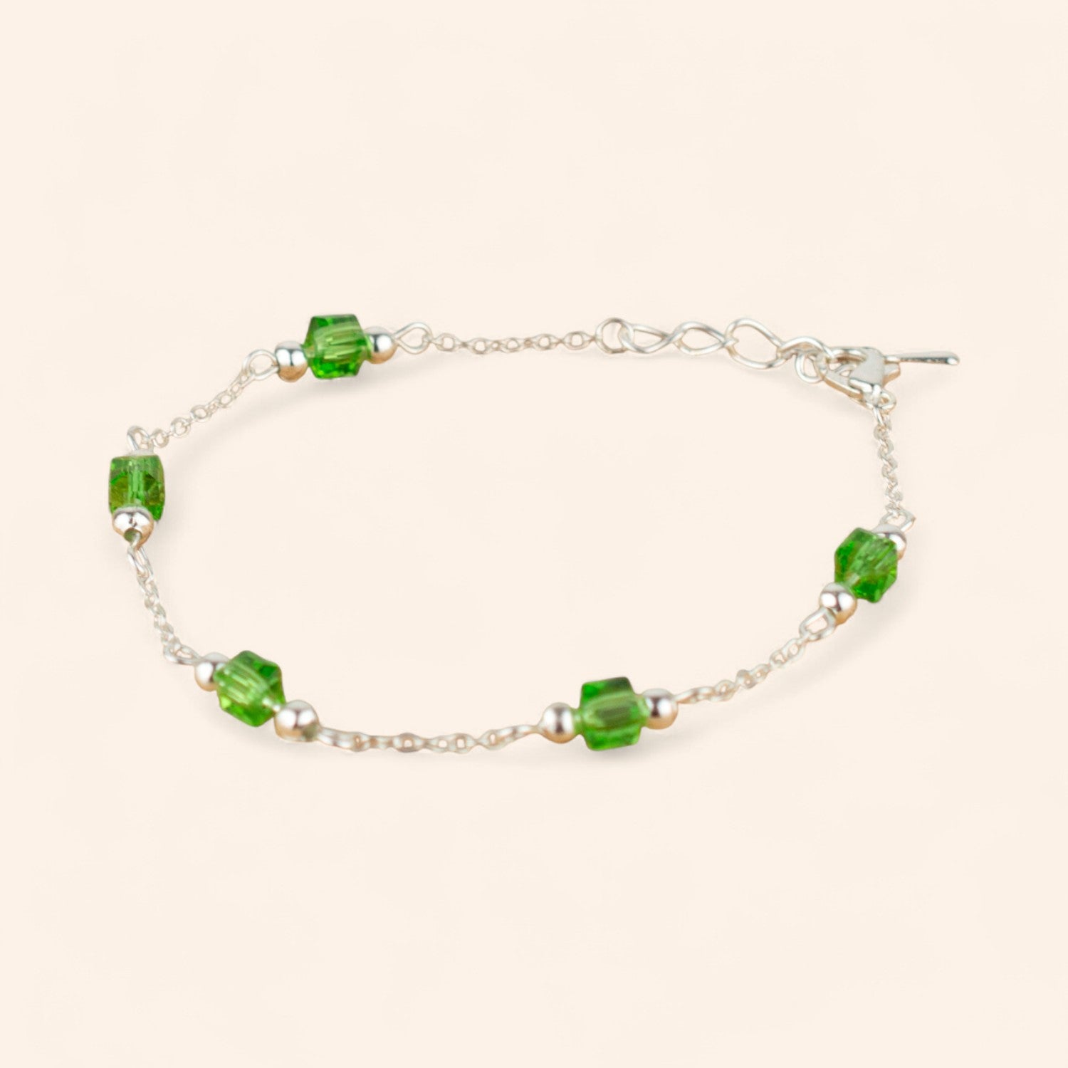 Bracelet perles cristal cubes Vert clair  Bracelet Jethyka