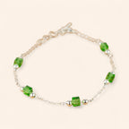 Bracelet perles cristal cubes Vert clair  Bracelet Jethyka