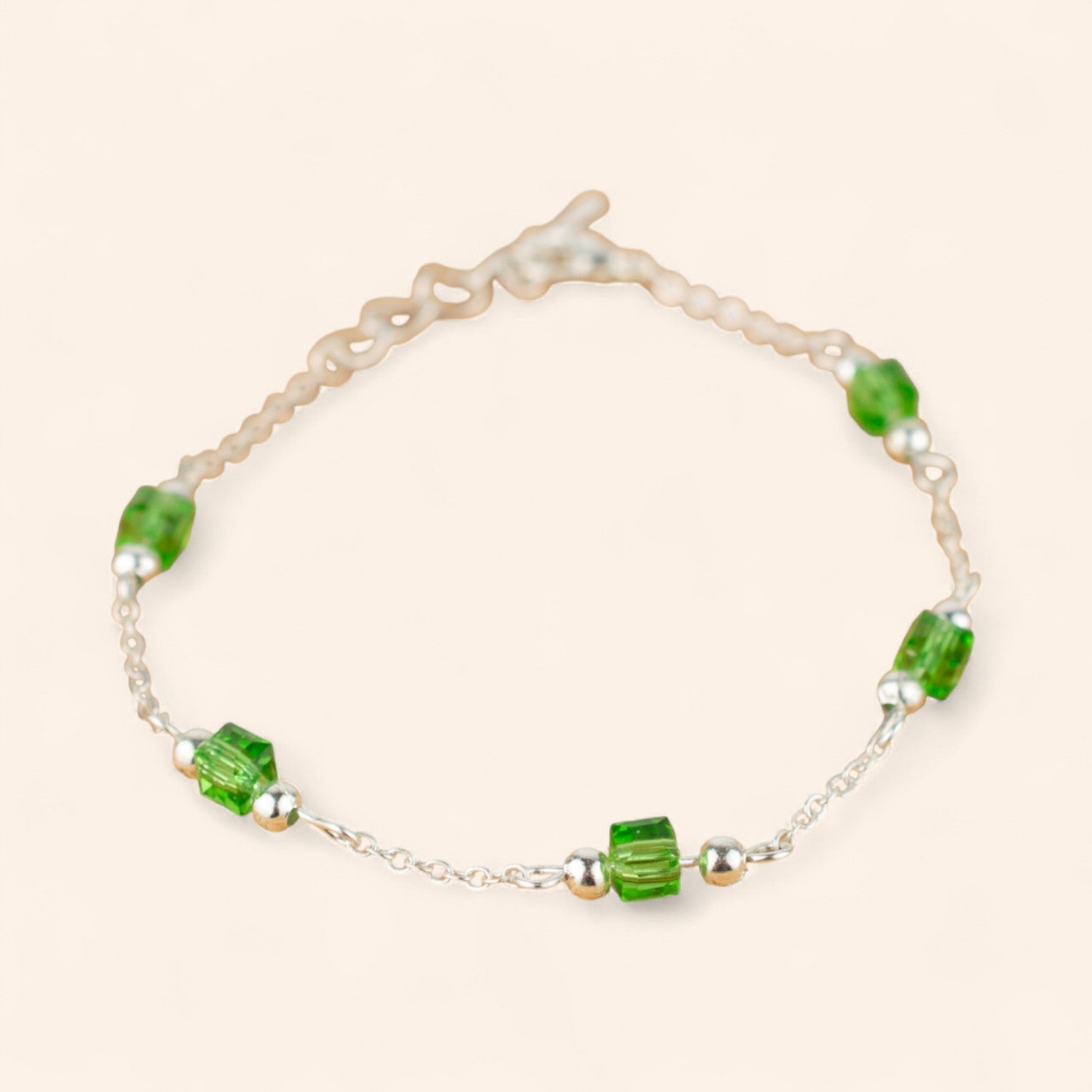 Bracelet perles cristal cubes Vert clair  Bracelet Jethyka