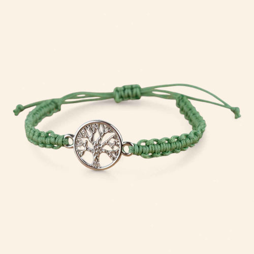 Bracelet Arbre de Vie en macramé Vert
