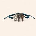 Bracelet macramé bleu et Eléphant argenté  Bracelet Jethyka