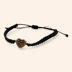Bracelet Cœur en Ormeaux et Macramé Noir  Bracelet Jethyka