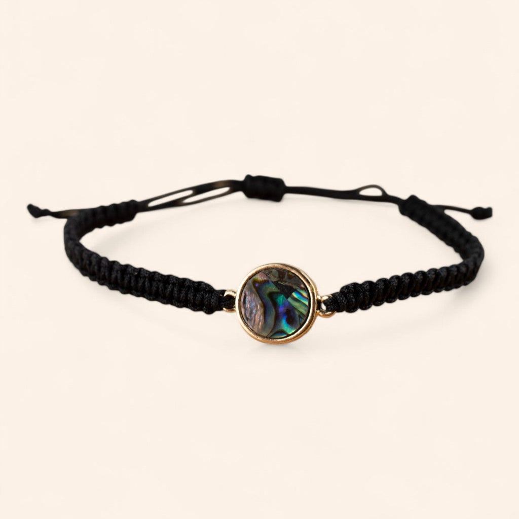 Bracelet cercle Ormeaux macramé noir  Bracelet Jethyka
