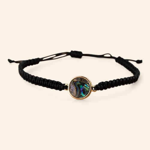 Bracelet Cercle Ormeaux Macramé Noir
