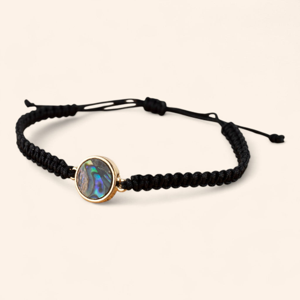 Bracelet cercle Ormeaux macramé noir  Bracelet Jethyka