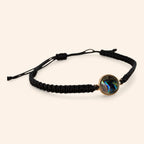 Bracelet cercle Ormeaux macramé noir  Bracelet Jethyka