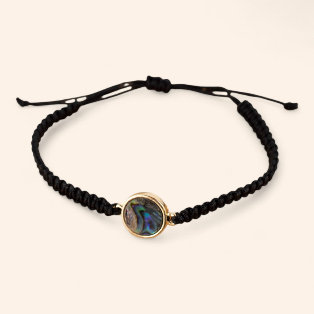 Bracelet cercle Ormeaux macramé noir  Bracelet Jethyka