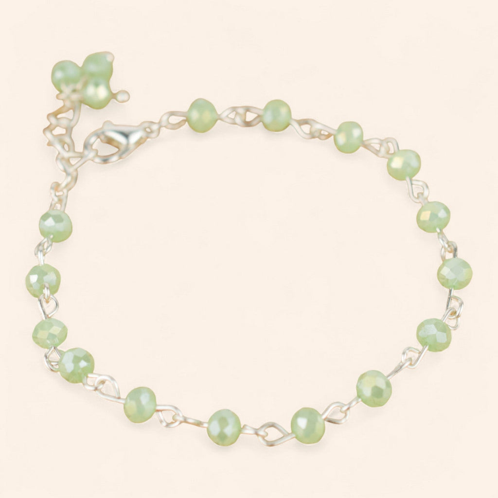 Bracelet perles cristal Vert pastel  Bracelet Jethyka