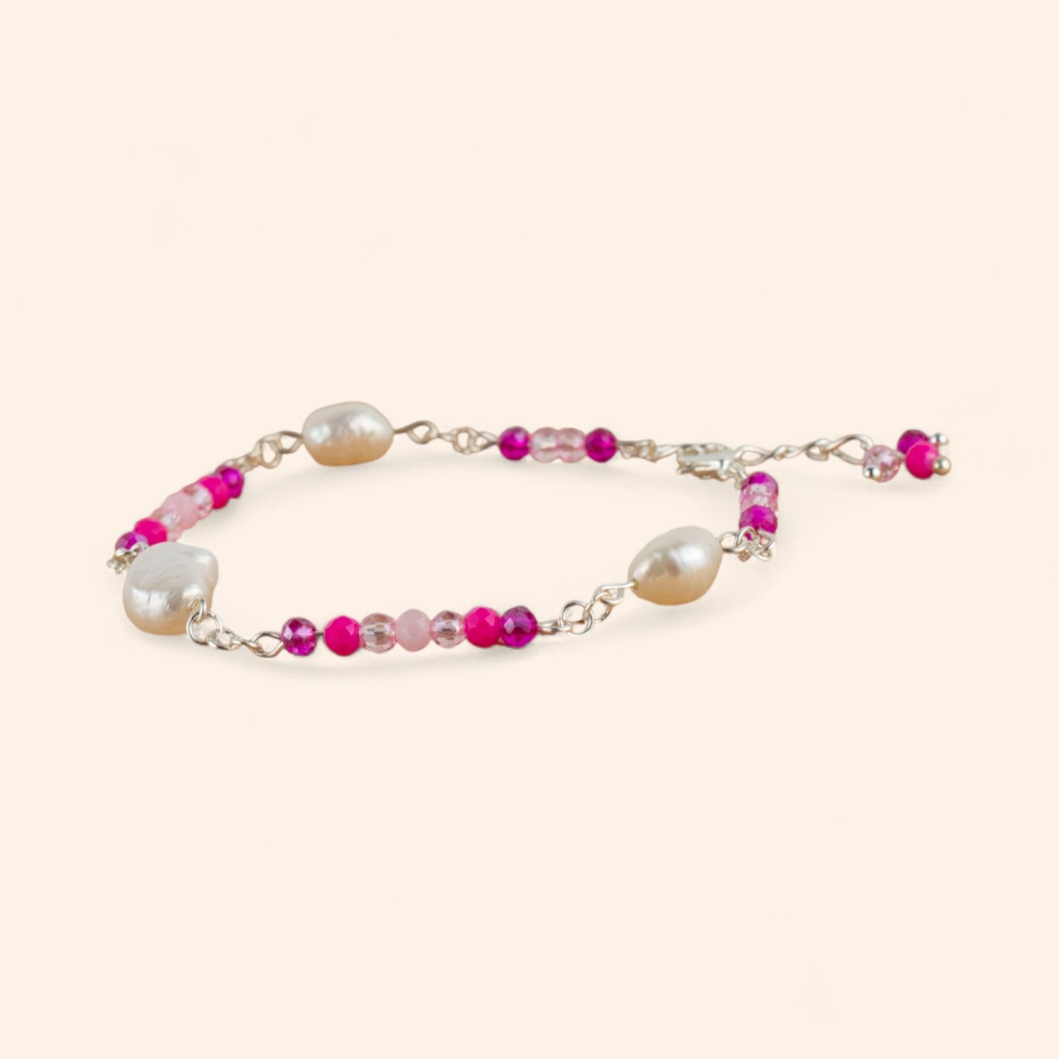 Bracelet perles cristal Roses et perles d'Eau Douce  Bracelet Jethyka