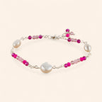 Bracelet perles cristal Roses et perles d'Eau Douce  Bracelet Jethyka