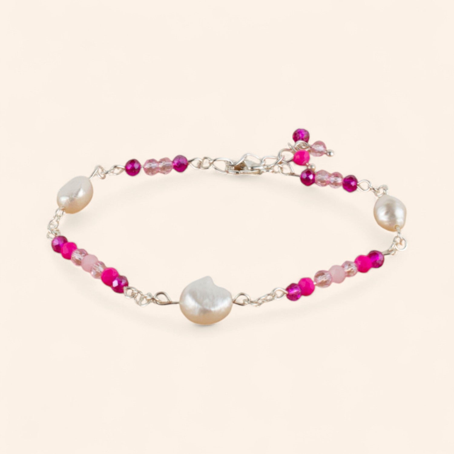 Bracelet perles cristal Roses et perles d'Eau Douce  Bracelet Jethyka