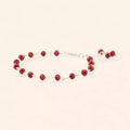 Bracelet en plaqué argent et perles cristal rouge  Bracelet Jethyka