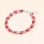 Bracelet en perles rocailles camaïeu rose et rouge  Bracelet Jethyka