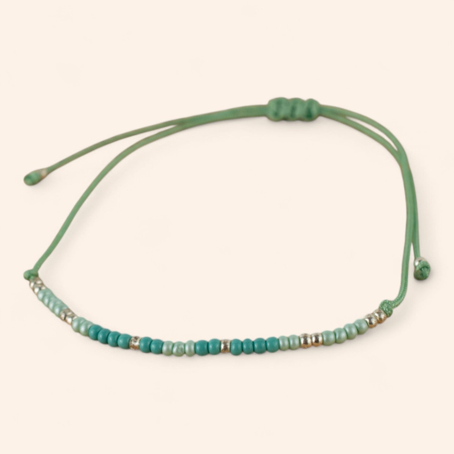 Bracelet perles rocailles vert turquoise  Bracelet Jethyka