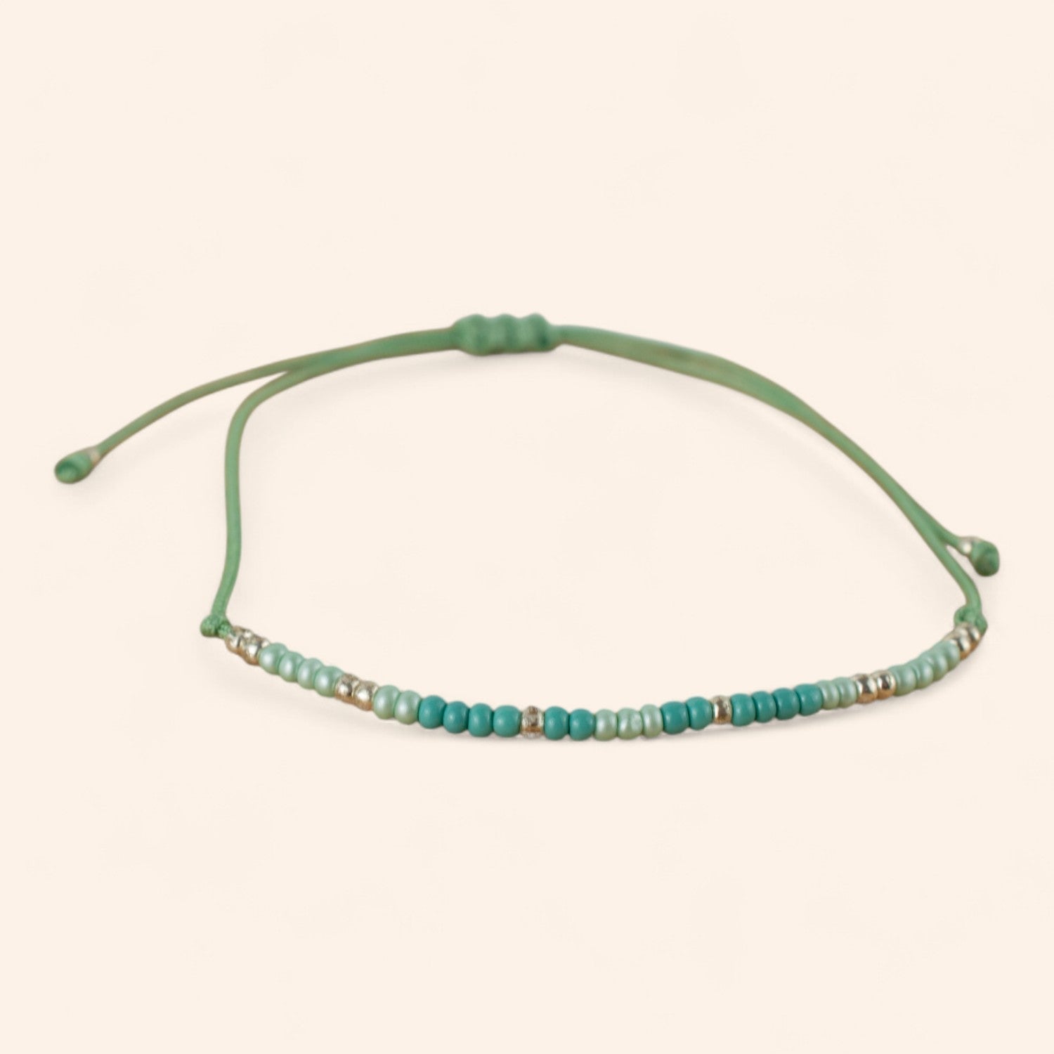 Bracelet perles rocailles vert turquoise  Bracelet Jethyka