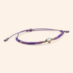Bracelet en Perles Rocailles Violettes et Perle Cœur – Bijou Romantique et Élégant  Bracelet Jethyka